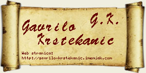 Gavrilo Krstekanić vizit kartica